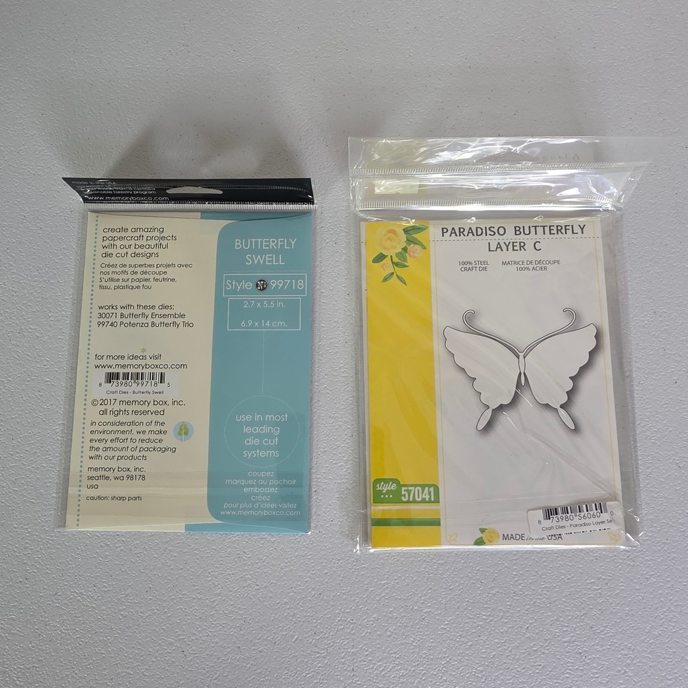 NWT Memory Box Butterfly Swell Paradiso Layer C Craft Dies Set Cards Scrapbook